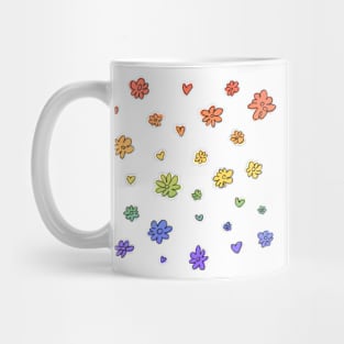 Heartstopper flowers lgbt rainbow Mug